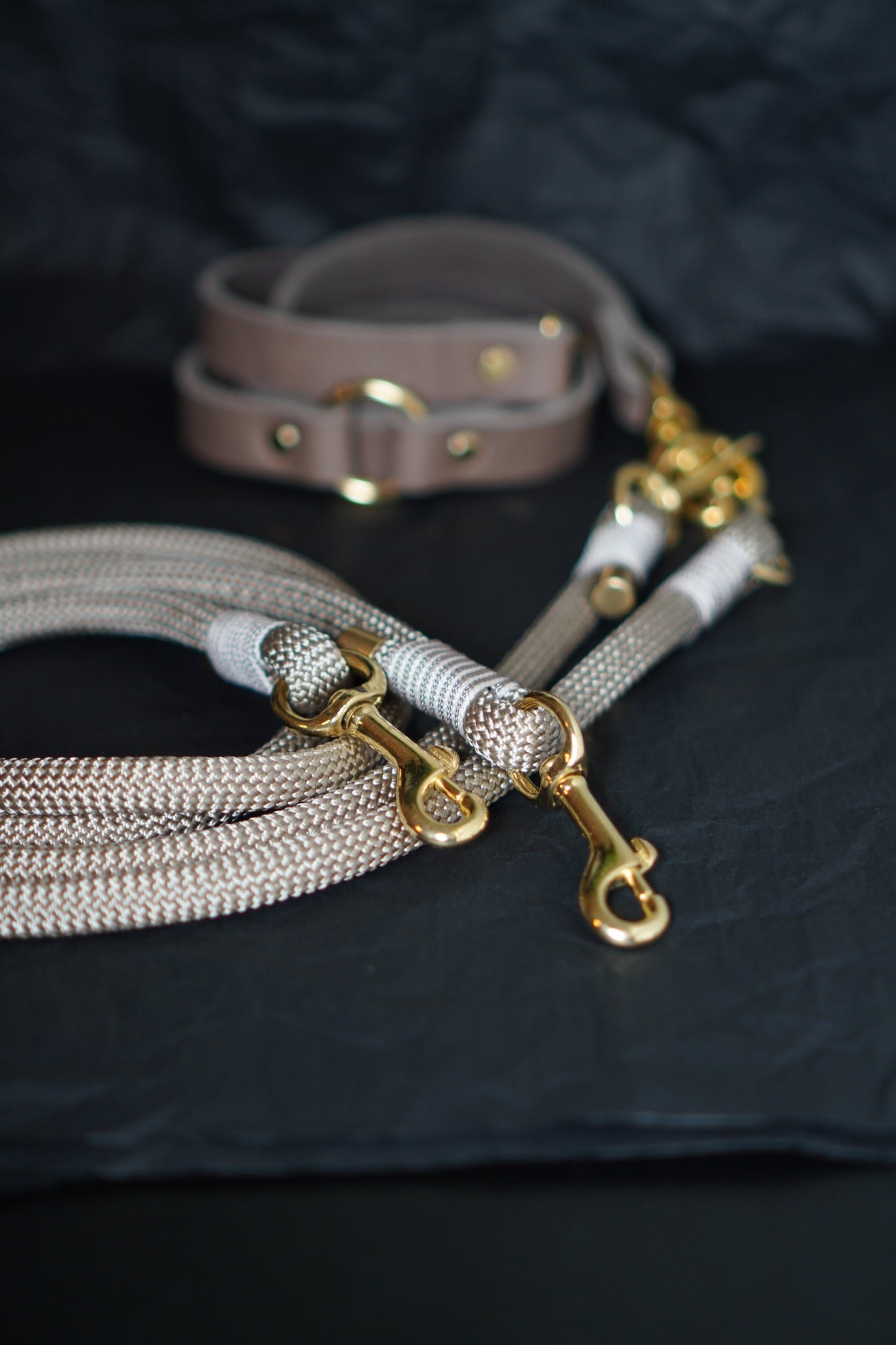 Crossbody Koppelleine FRIDA & SU aus Tau und Leder